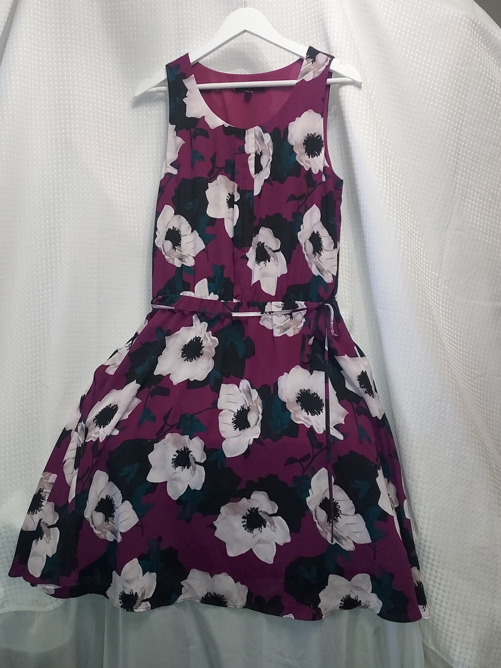 Banana Republic Purple Floral Sleeveless A-Line Dress With Pockets!